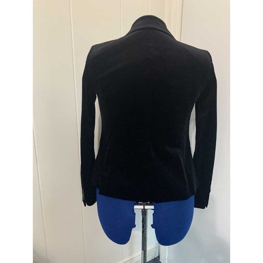 Ann Taylor Women’s 8P Black Velvet Blazer Jacket Open Front Long Sleeve Petite - Picture 2 of 7